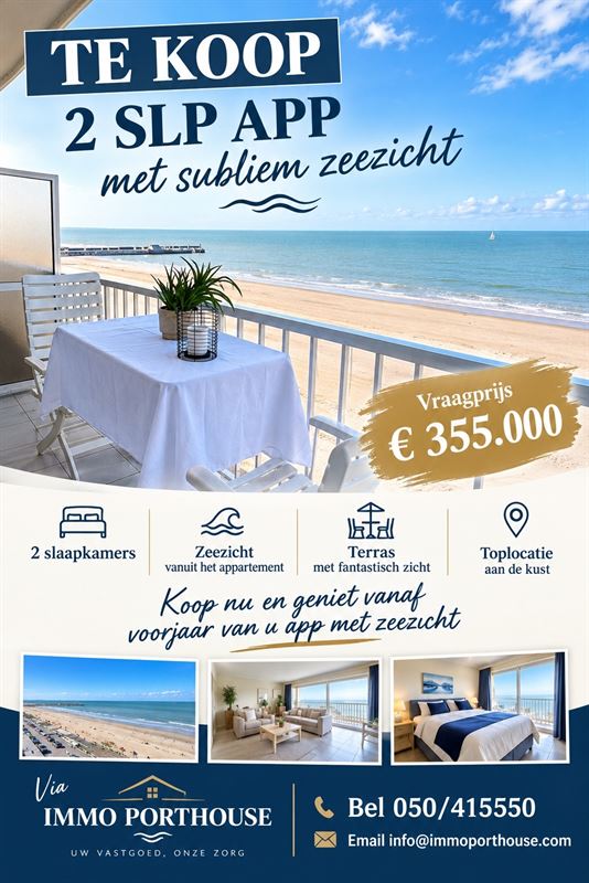Prachtig 2-slaapkamerappartement te Blankenberg te koop te BLANKENBERGE (8370)