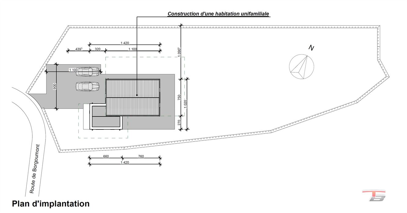 Terrain de 1.748m² libre de construct. avec permis
