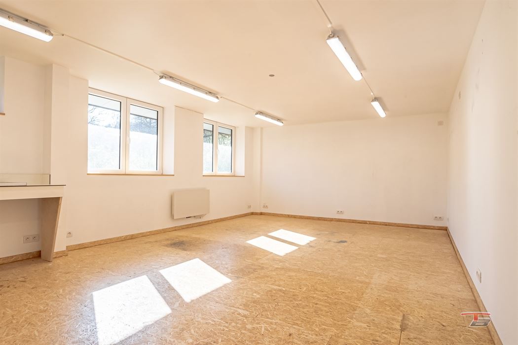 Hall industriel de 300m² bâtis au sol + bureaux/appart. de 337m² s/ terrain de 2.000m².