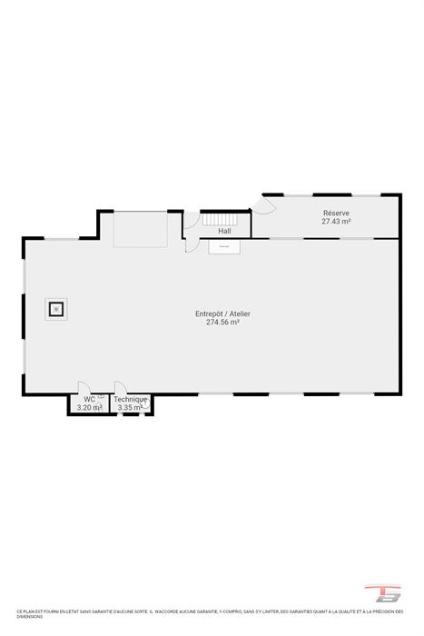 Hall industriel de 300m² bâtis au sol + bureaux/appart. de 337m² s/ terrain de 2.000m².