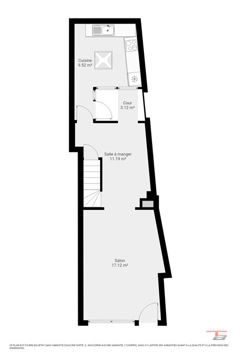 Maison 2 chambres avec cour dans une rue calme du centre ville
