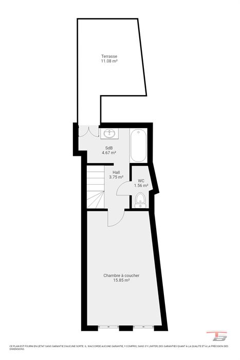 Maison 2 chambres avec cour dans une rue calme du centre ville