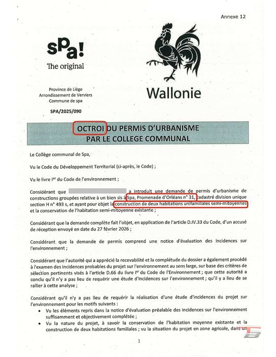 RARE - Terrain avec permis dans un quartier calme et prisé de Nivezé