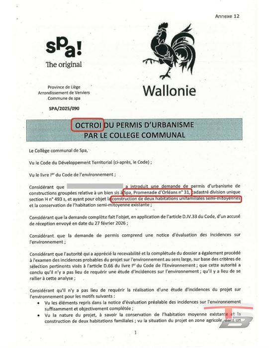 Terrain avec permis pour 2 maisons dans un quartier calme et prisé de Nivezé