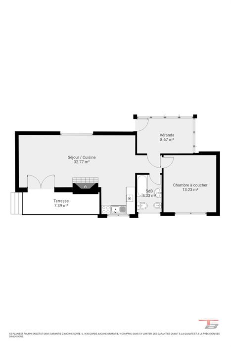 Bungalow une chambre sur terrain de 610 m² situé à Embourg