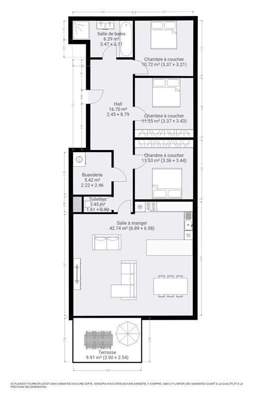 !!!Option!!!Superbe penthouse 3 chambres en bord de Meuse