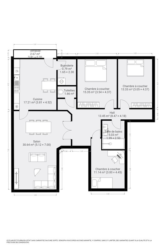 Appartement 3 chambres dans l'hypercentre d'Andenne