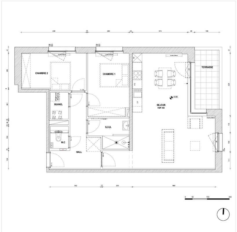 Appartement 2 chambres avec terrasse