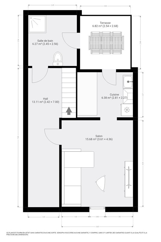 Maison 2 chambres en centre ville