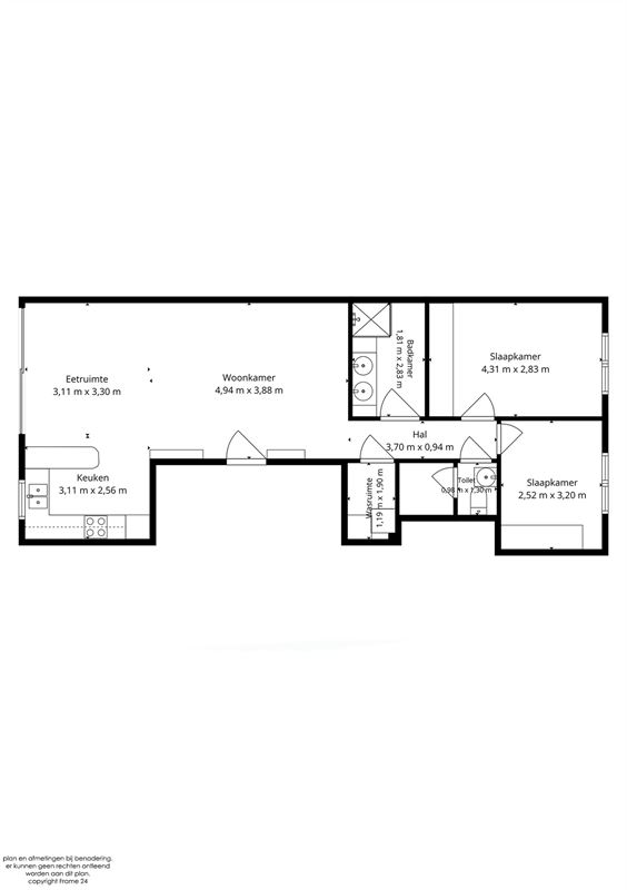 Appartement met twee slaapkamers te Kontich