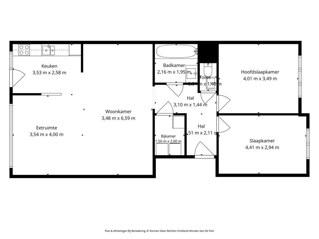 Ruim appartement (109 m²) met 2 SLPK, terras en garage