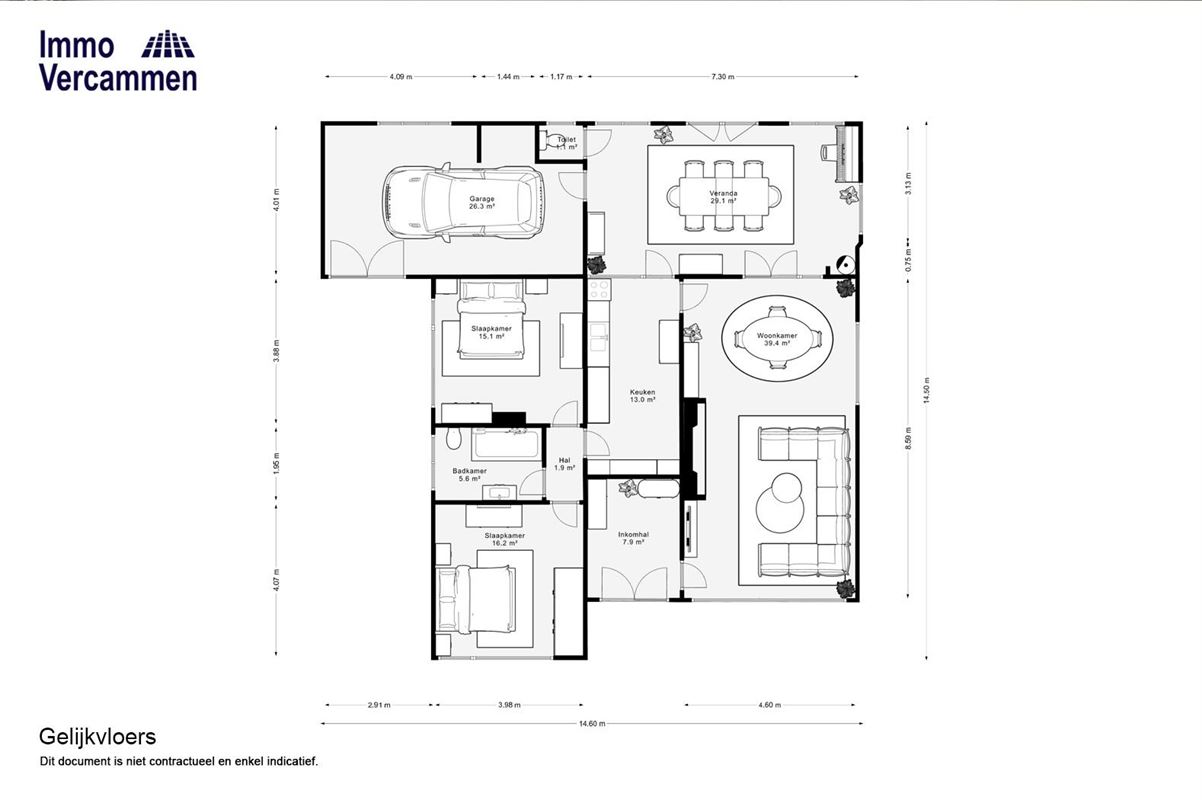 Gelijkvloerse woning op een groene locatie te Bonheiden