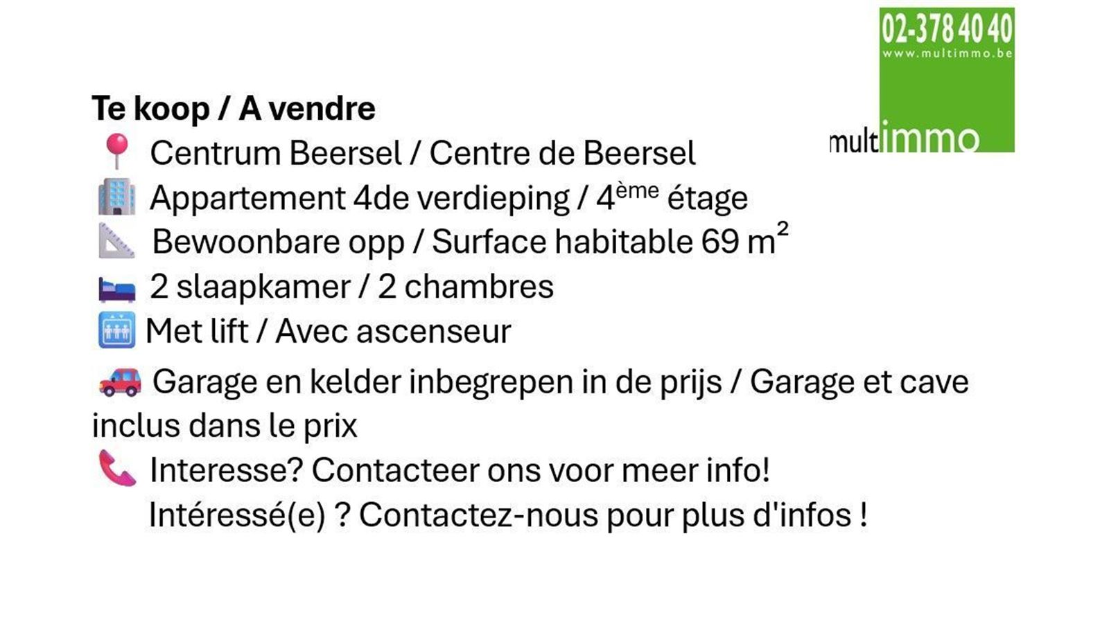FOTO’S 3 : Appartement te 1650 BEERSEL (België) - Prijs € 250.000