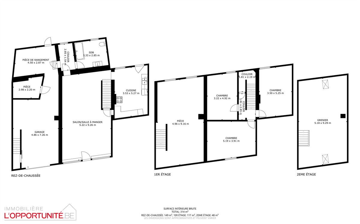 Spacieuse maison 4 chambres, jardin, garage et 100m² en gros oeuvre fermé à developper pour projet immobilier.