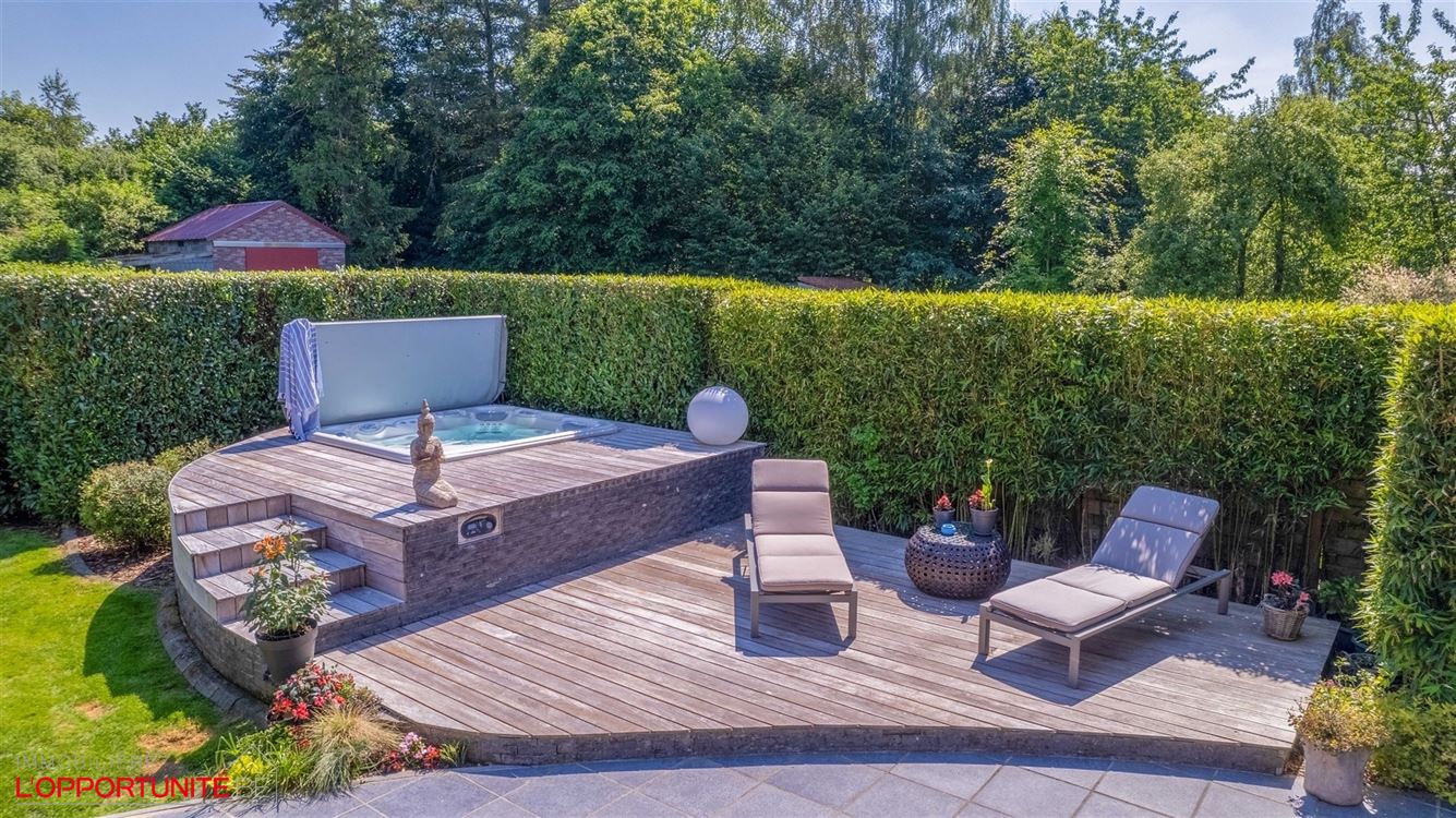 Propriété exceptionnelle (1999) sur 19 ares de terrain, 5 chambres, espace pro avec entrée séparée et jacuzzi.