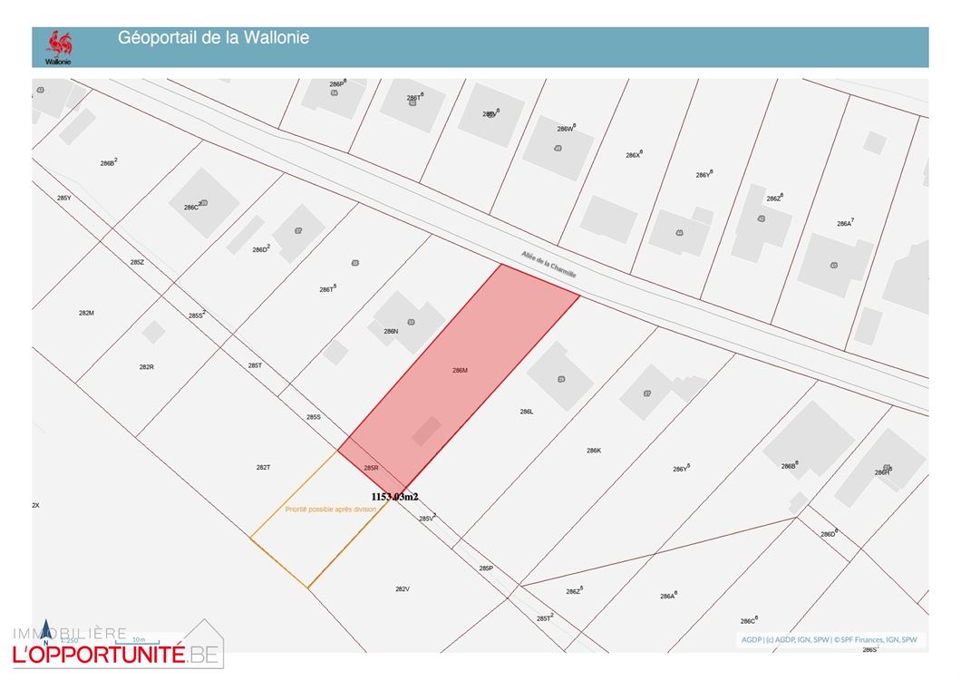 Exceptionnel terrain de 11,50 ares. Orientation SUD.