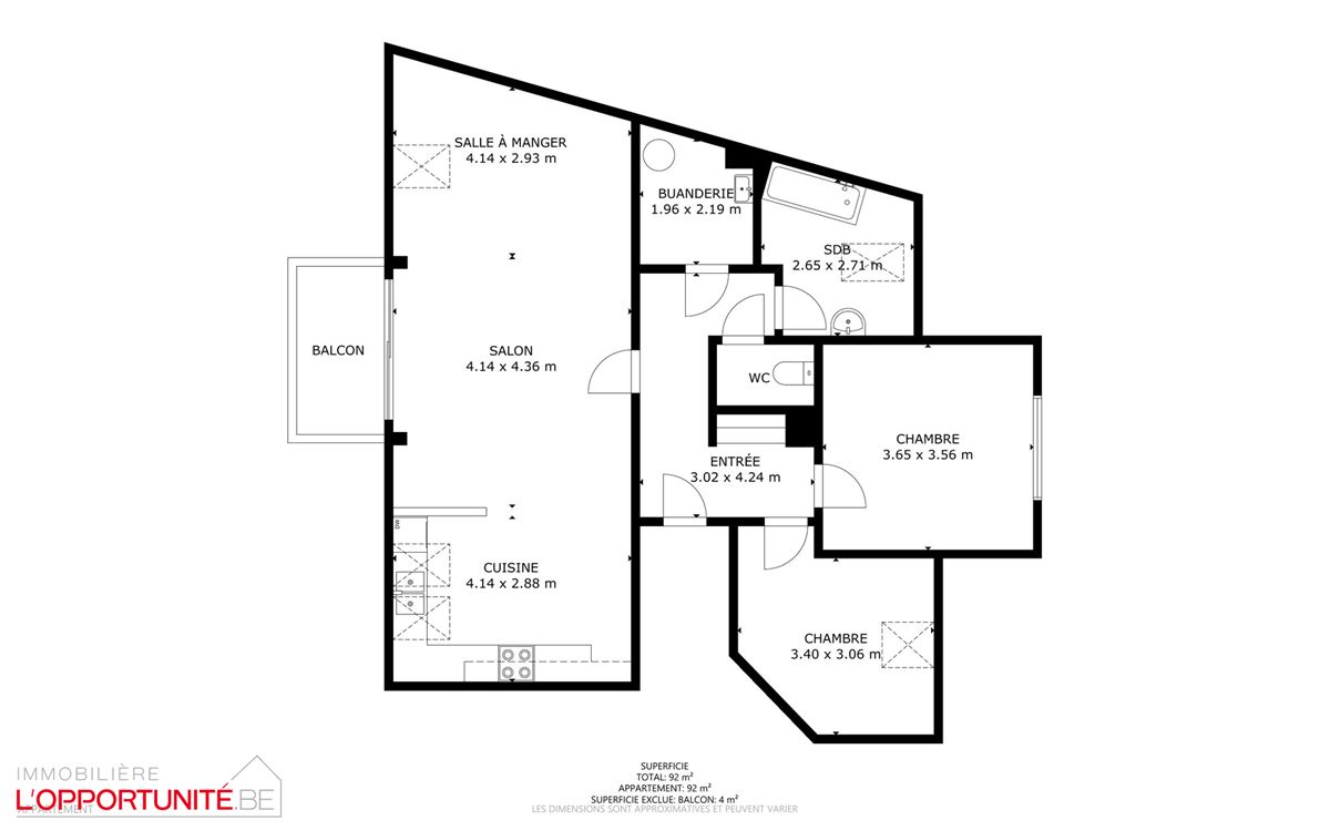 Magnifique appartement penthouse, construction 1998, 2 ch, balcon, garage.