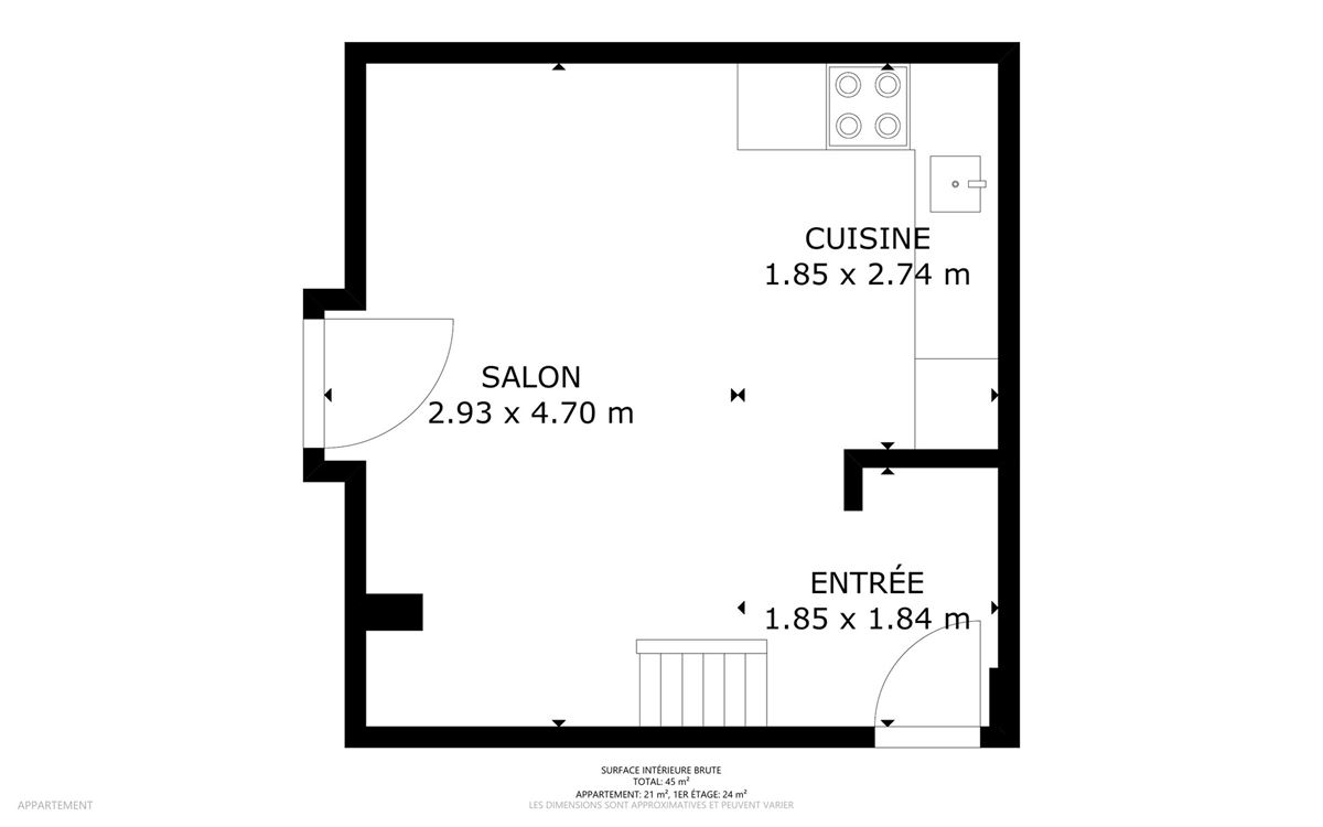 Magnifique appartement au 3eme et dernier étage sans ascenseur.