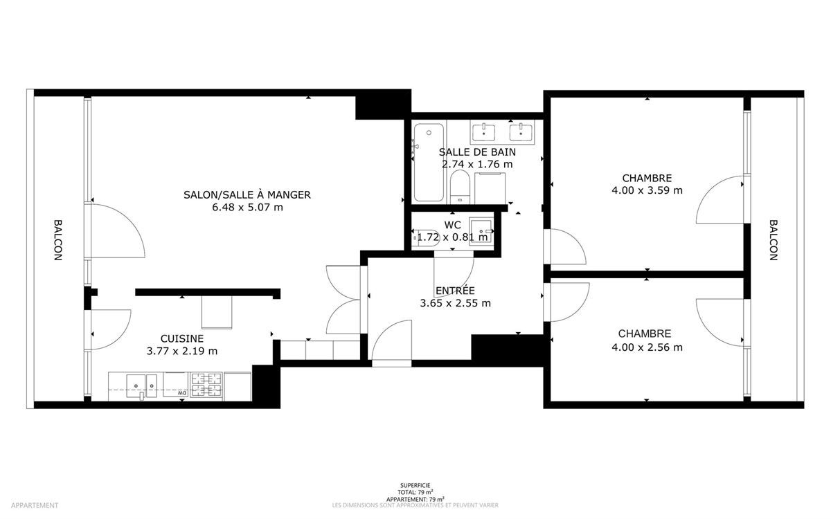 Splendide appartement au 8eme et dernier étage, deux chambres, et deux terrasses.