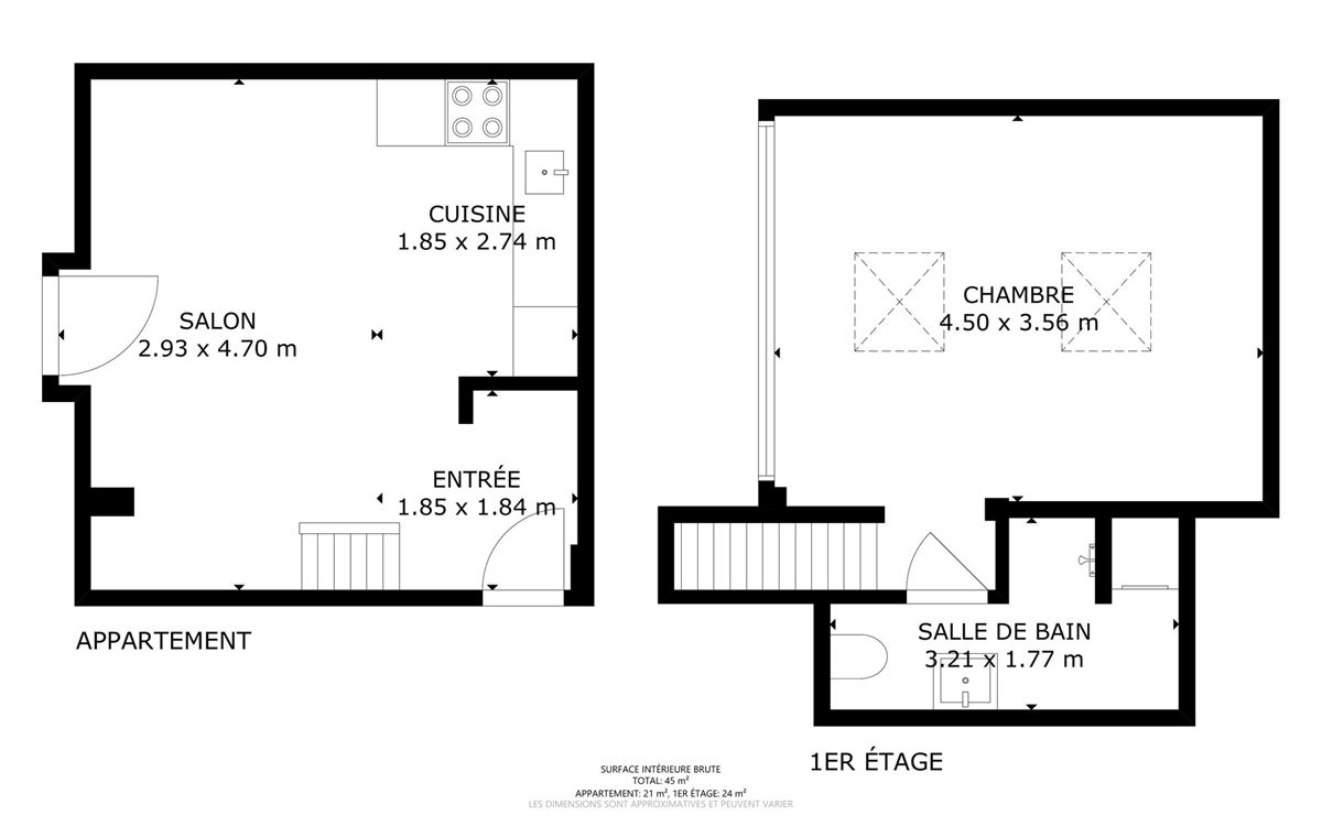 Magnifique appartement au 3eme et dernier étage sans ascenseur.