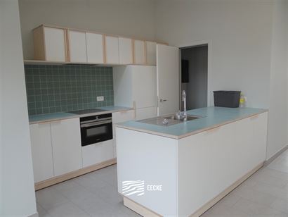 TE HUUR OP JAARBASIS - héél ruim ongemeubeld nieuwbouw dakappartement - enige bewoner op dit verdiep - zonnekant - living doorlopend vooraan - achte...