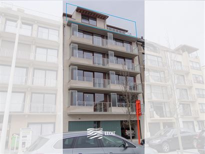 TE HUUR OP JAARBASIS - héél ruim ongemeubeld nieuwbouw dakappartement - enige bewoner op dit verdiep - zonnekant - living doorlopend vooraan - achte...