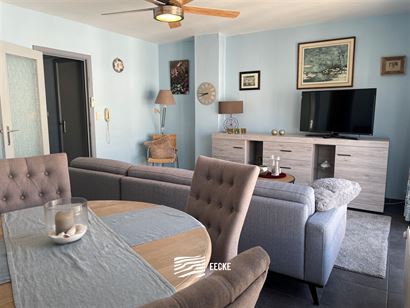 TE HUUR OP JAARBASIS - gemeubeld appartement - centrale ligging - zonneterras achteraan - woonkamer met aparte ingerichte keuken - 2 slaapkamers waarv...