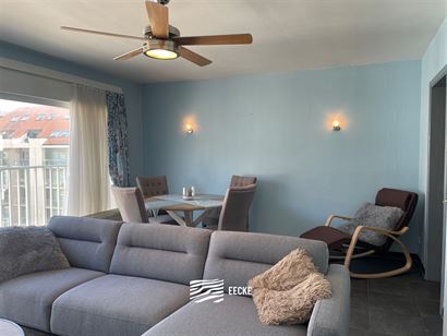 TE HUUR OP JAARBASIS - gemeubeld appartement - centrale ligging - zonneterras achteraan - woonkamer met aparte ingerichte keuken - 2 slaapkamers waarv...