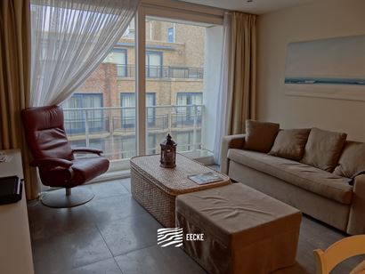 TE HUUR OP JAARBASIS -  Gezellig modern gemeubeld appartement - centrale ligging - woonkamer met ingerichte keuken - badkamer met douche - slaapkamer ...