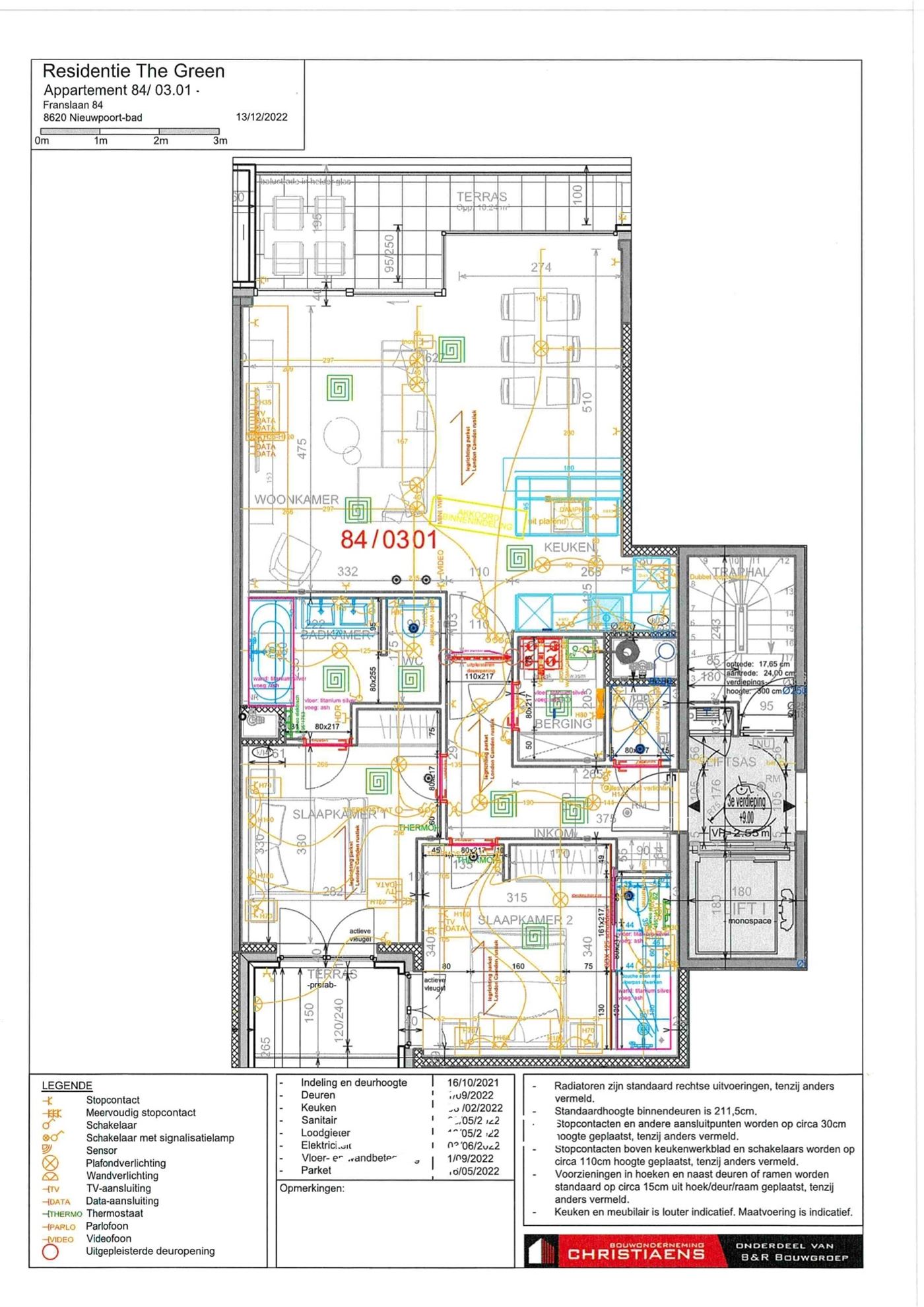 TE HUUR OP JAARBASIS - Ongemeubeld appartement in nieuwe residentie - middelgroot terras - woonkamer met open keuken - 2 slaapkamers met ingebouwde ka...