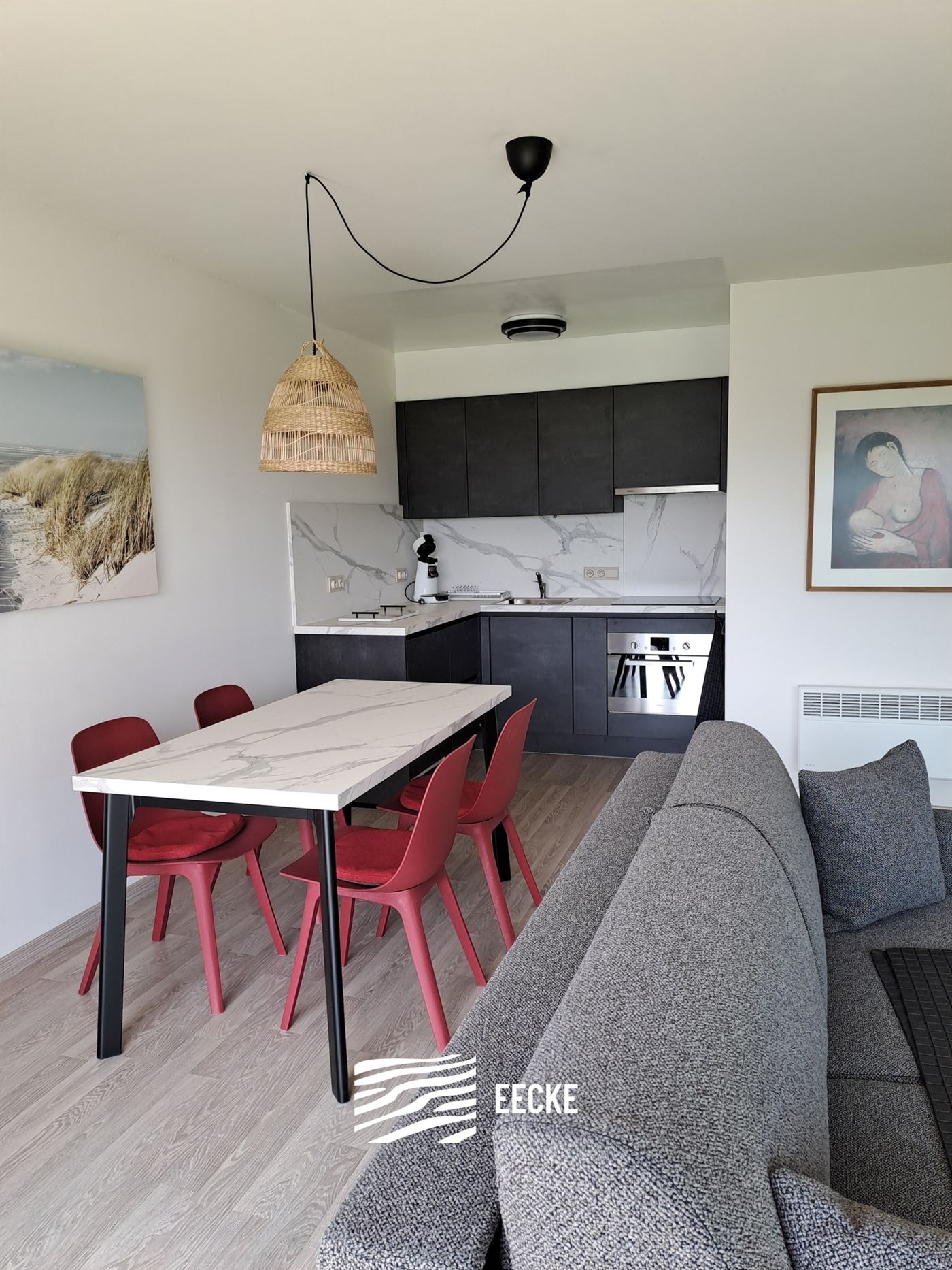 TE HUUR OP JAARBASIS - Prachtig vernieuwde studio met zonneterras - Zicht op het Mauritspark en de IJzermonding - Woonkamer met ingerichte keuken - Sl...