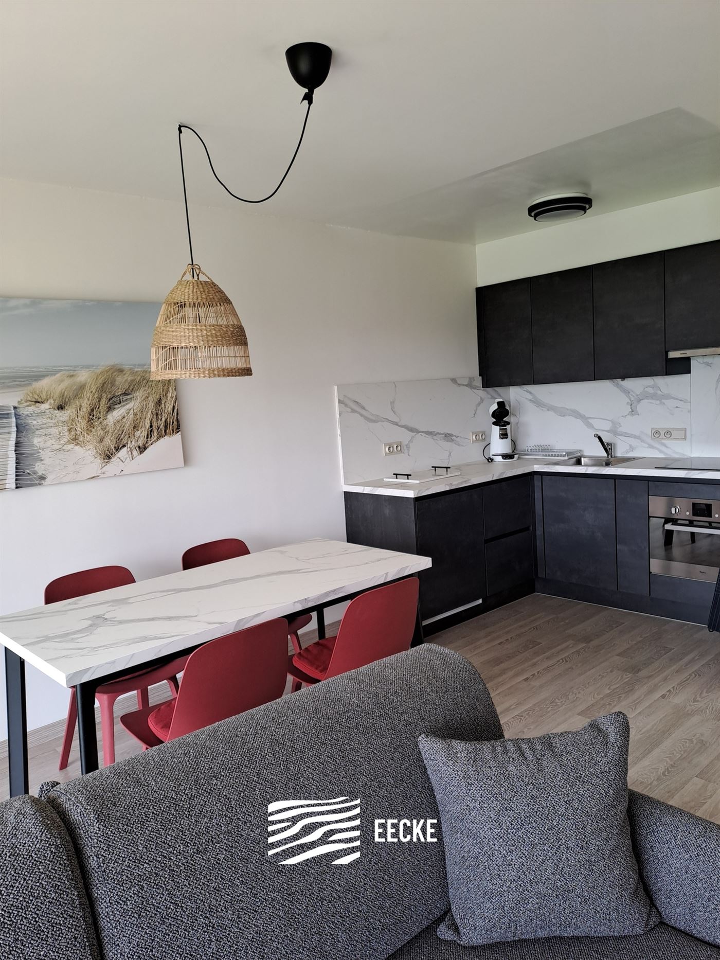 TE HUUR OP JAARBASIS - Prachtig vernieuwde studio met zonneterras - Zicht op het Mauritspark en de IJzermonding - Woonkamer met ingerichte keuken - Sl...