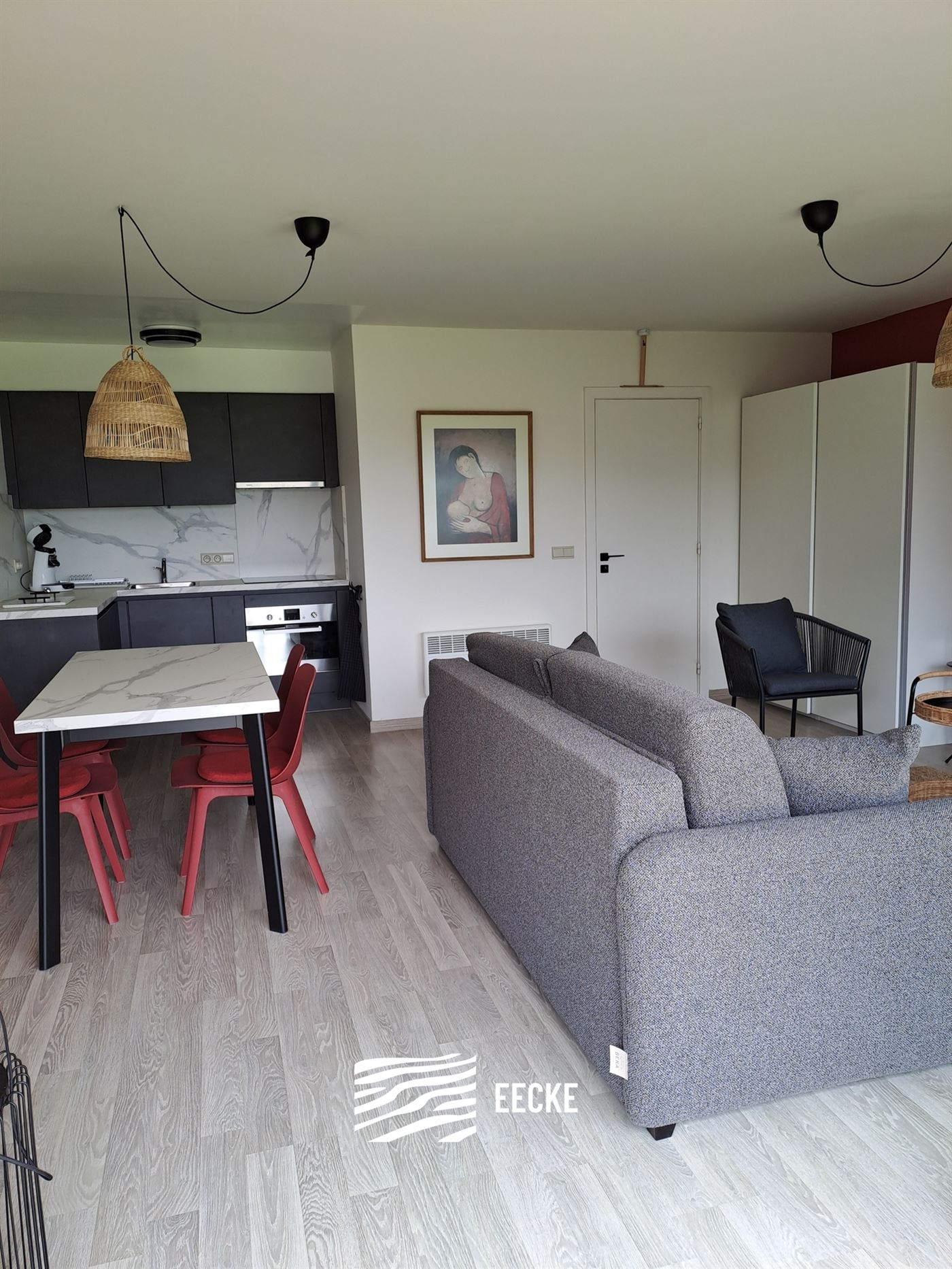 TE HUUR OP JAARBASIS - Prachtig vernieuwde studio met zonneterras - Zicht op het Mauritspark en de IJzermonding - Woonkamer met ingerichte keuken - Sl...