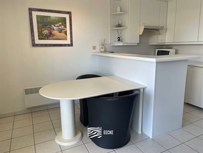 GEMEUBELD TE HUUR OP JAARBASIS - Gelegen vlakbij het strand - 6e verdieping met zonneterras - ruime woonkamer met open keuken - badkamer met combinati...