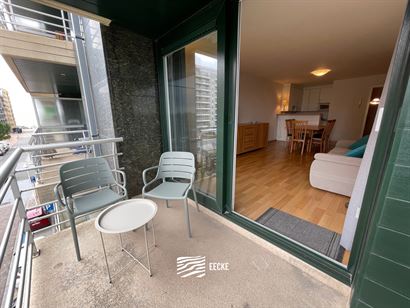 TE HUUR OP JAARBASIS - gemeubeld appartement met zonneterras - dicht bij halte openbaar vervoer - woonkamer met ingerichte keuken - badkamer met combi...