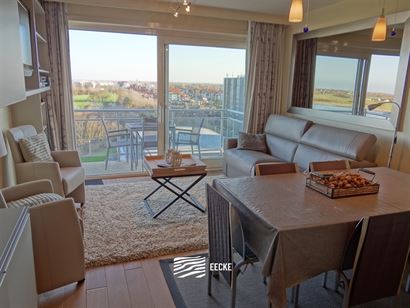 TE HUUR OP JAARBASIS - gemeubeld - studio met slaaphoek - panoramisch zicht over vaargeul met zonovergoten terras - zijdelings zeezicht - ingerichte k...