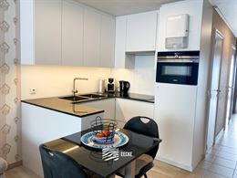 TE HUUR OP JAARBASIS - Gezellig appartement in het hartje van Nieuwpoort Bad - Terras vooraan en zonneterras achteraan - woonkamer met ingerichte keuk...