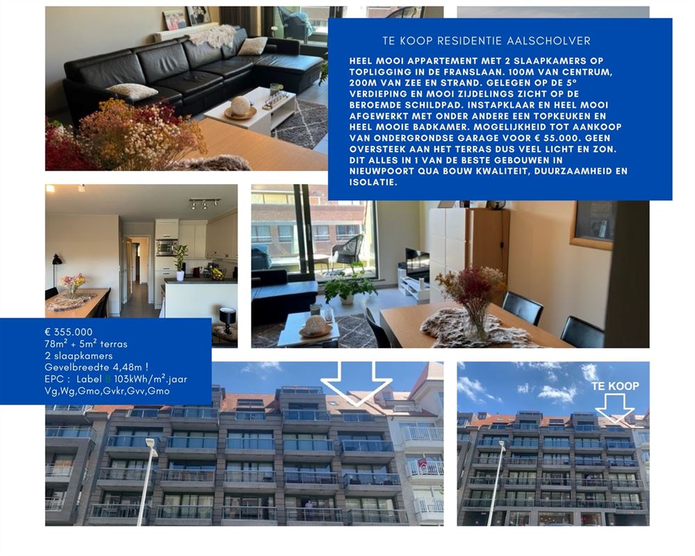Foto 2 : Appartement te 8620 NIEUWPOORT (België) - Prijs € 355.000