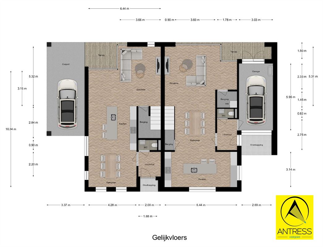 Casco of afgewerkte half open bebouwing met 3 slaapkamers en 2 badkamers in het centrum van Lint!