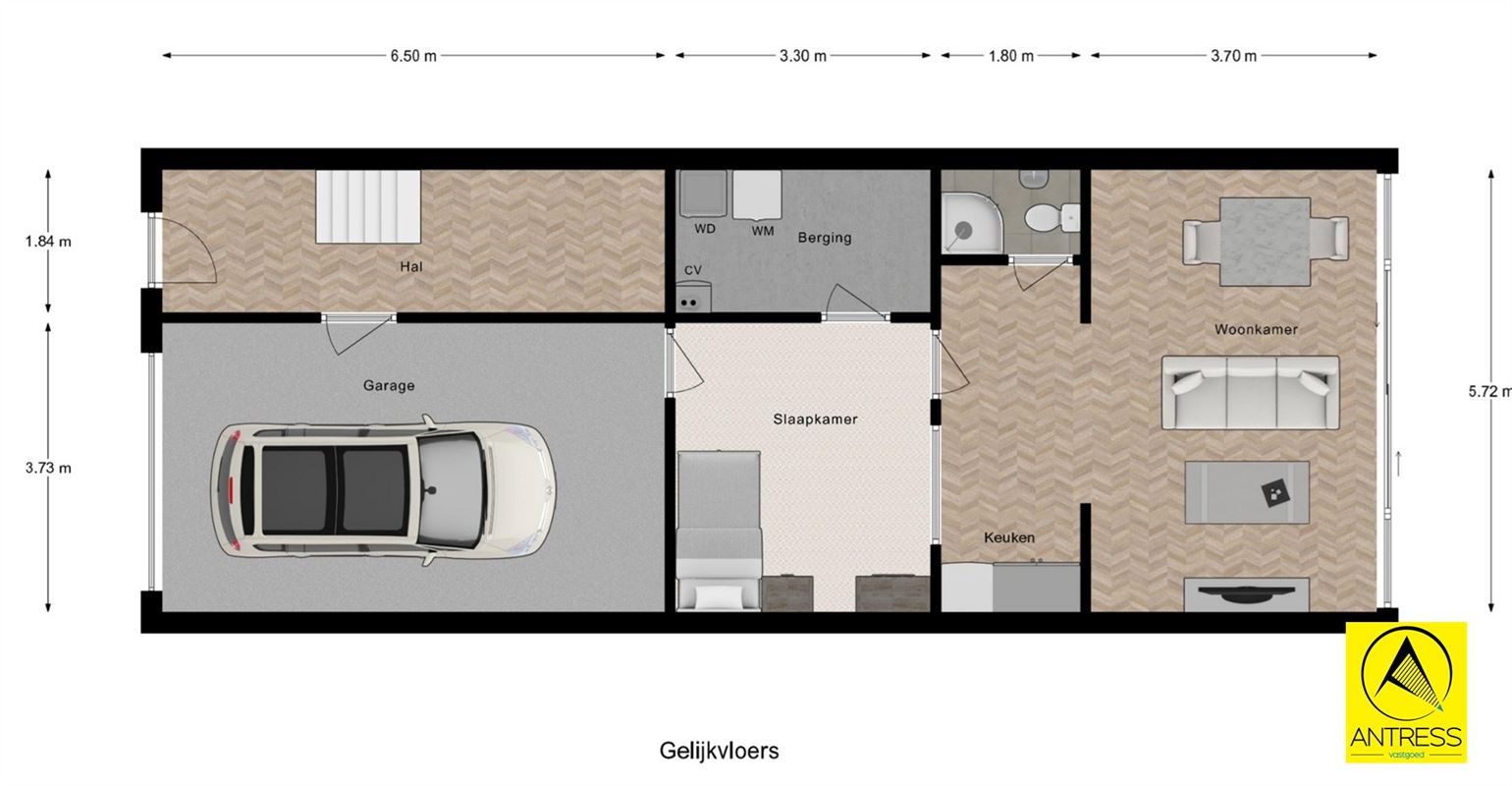 Instapklare gezinswoning met extra studio op het gelijkvloers
