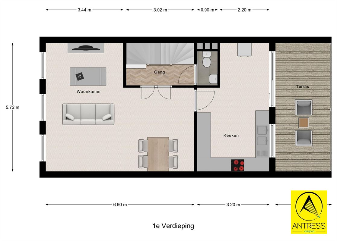 Instapklare gezinswoning met extra studio op het gelijkvloers