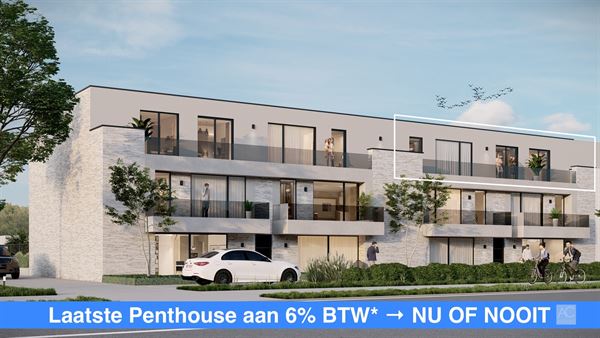 Energiezuinige penthouse met 3 slaapkamers en warmtepomp! 6%BTW