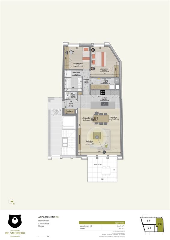 Foto 7 : Appartement te 2500 KONINGSHOOIKT (België) - Prijs € 384.000