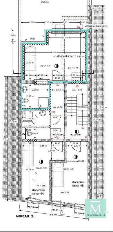 Foto 3 : KOT/kamer te 2800 MECHELEN (België) - Prijs In optie