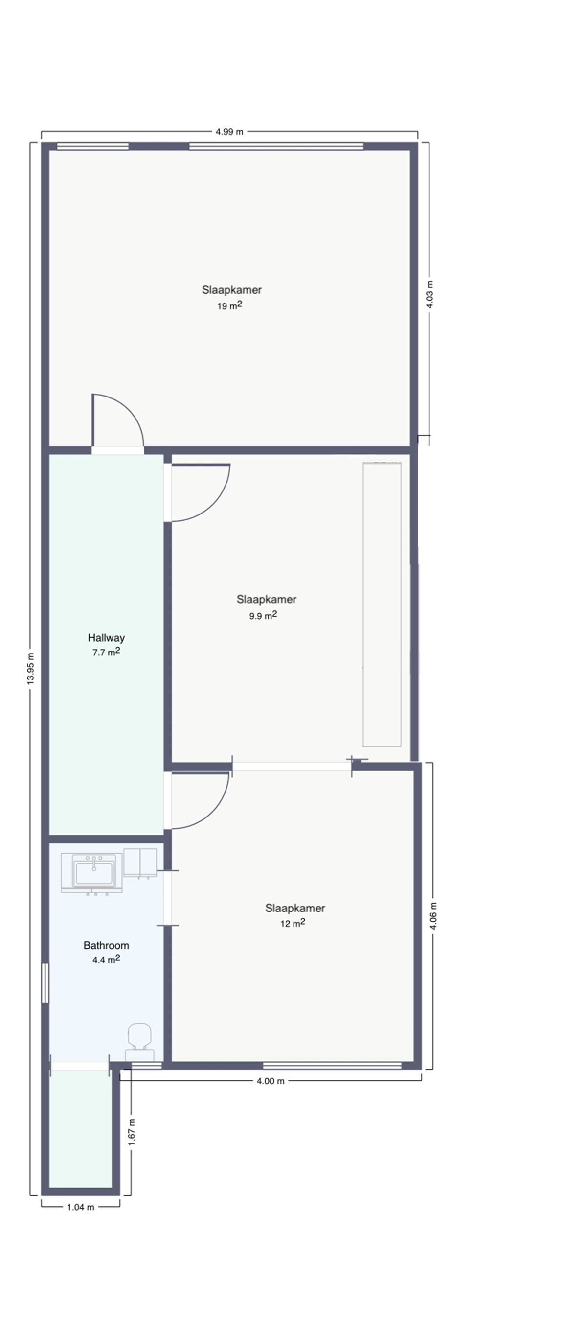 Ruime woning met 2 slaapkamers en tuin in Hoboken