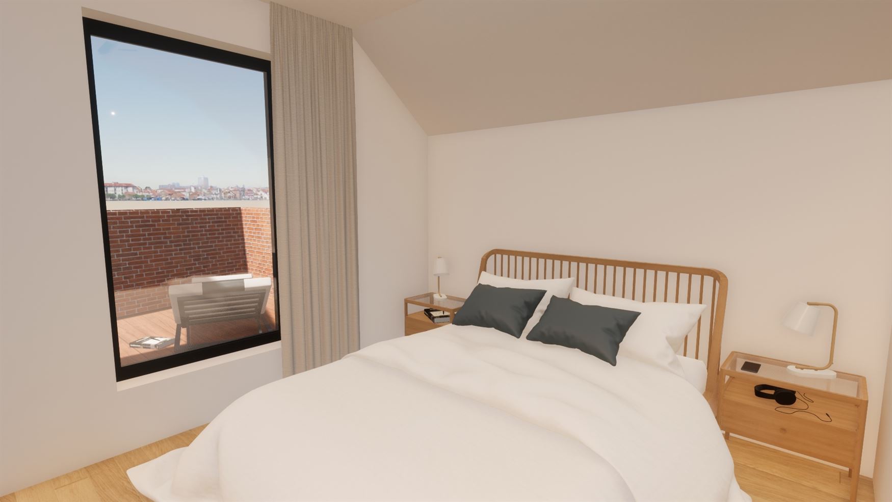 Appartement 113A (108 m²) bevindt zich op het gelijkvloers, heeft 2 slaapkamers en een tuin + terras van 61 m².
Mogelijkheid tot aankoop van een ca...