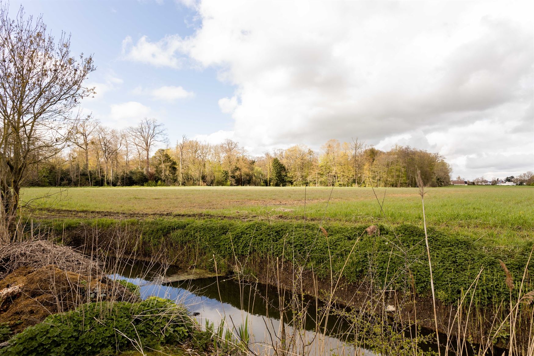 Wonen tussen water en open ruimte. Deze halfopen woning in de Koning Leopoldstraat 71 in Lovendegem kijkt vooraan uit op het Schipdonkkanaal en achter...