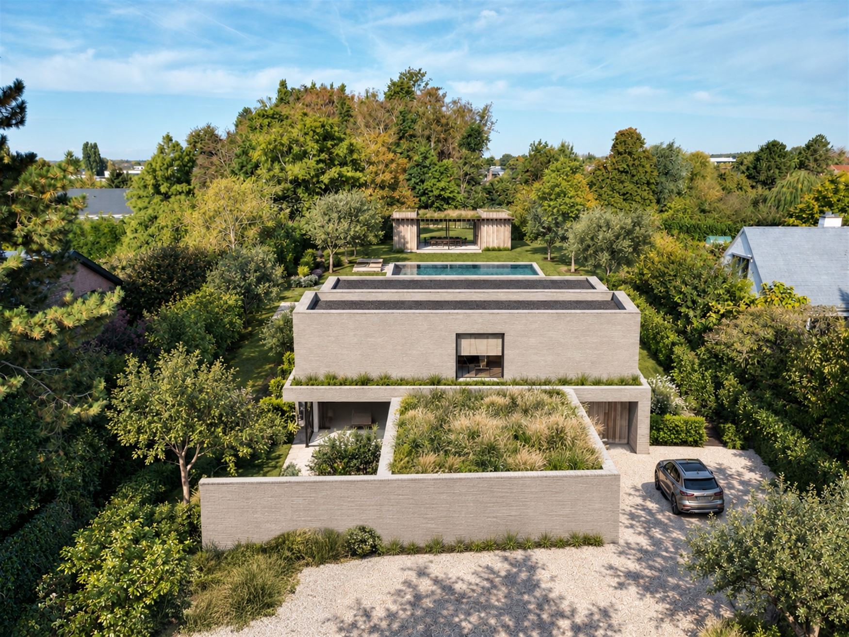 Een villa met jouw signatuur. Een eigen bos als decor.

In Eke krijgt jouw woondroom een indrukwekkend vertrekpunt: een domein van maar liefst 4.123...