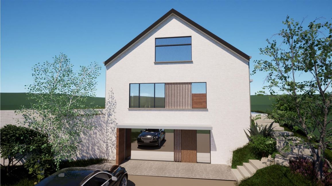 Terrain à bâtir, permis obtenu villa contemporaine.