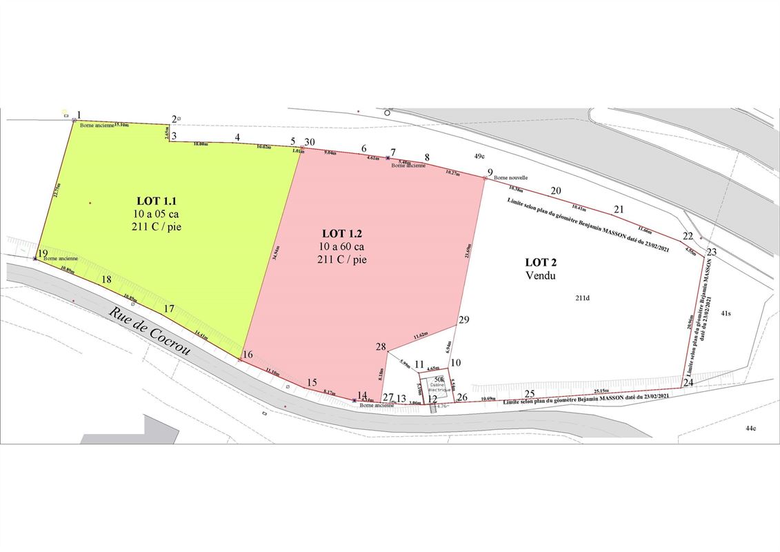 LOT 1.2 : Terrain à bâtir de 10 ares 60